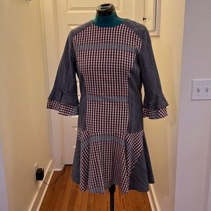 Badgely Mischka gingham dress